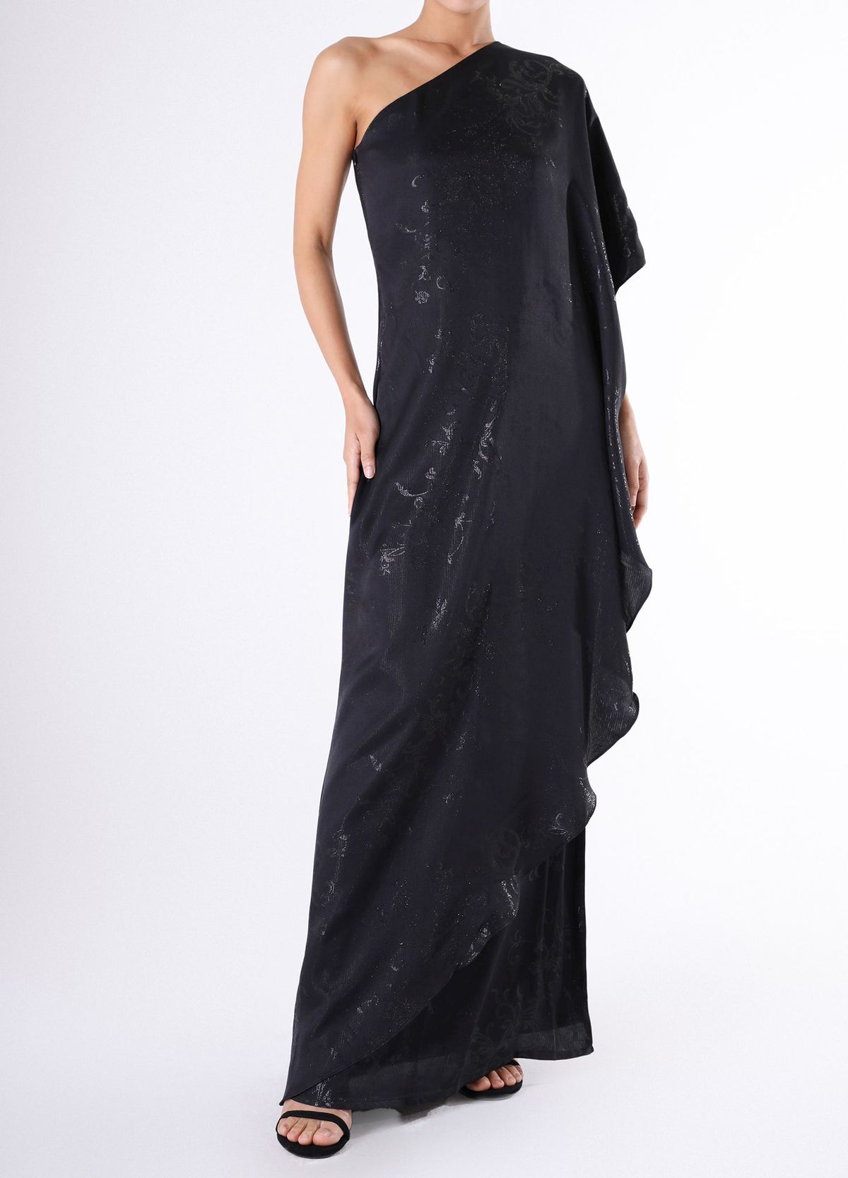 Edda dress - Black flowers on black